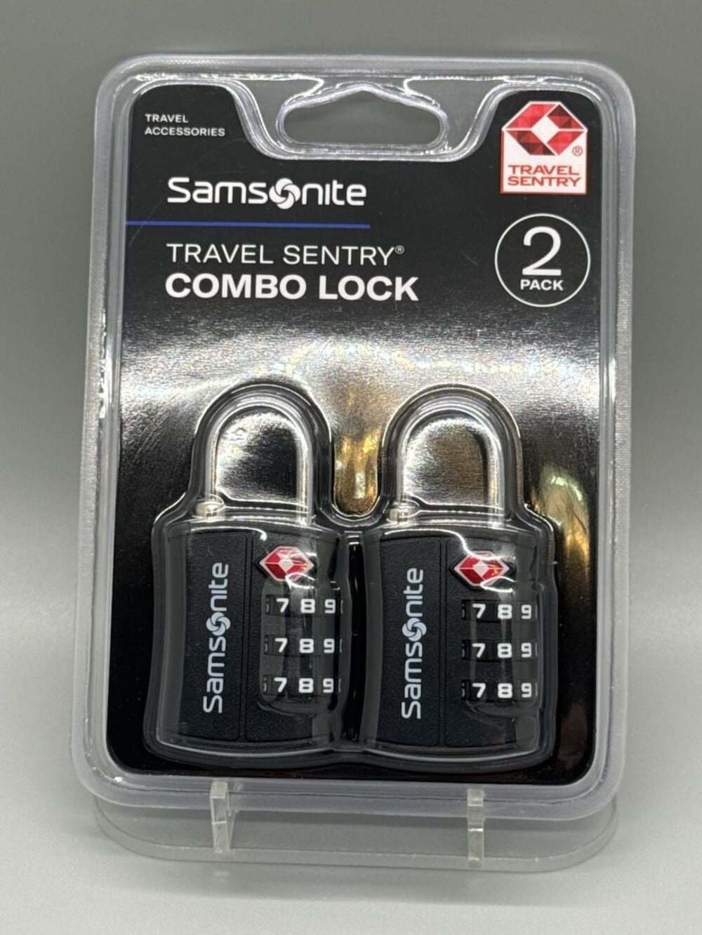 Samsonite Travel Sentry 2 Pack 3 Dial Combination Locks Black TSA Approved NEW